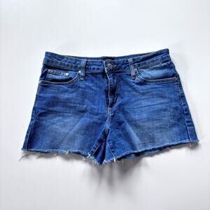 Just Black Womens Size 28 Blue Denim Shorts Cutoffs Stretch 3 inch
